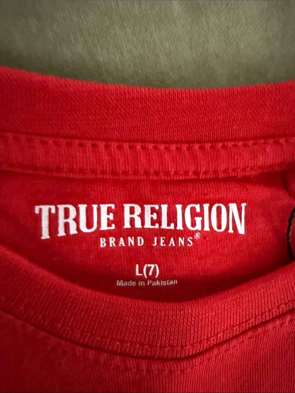 Kids True Religion Red Tee with Yellow Graphic Logo - Picture 4 of 4
